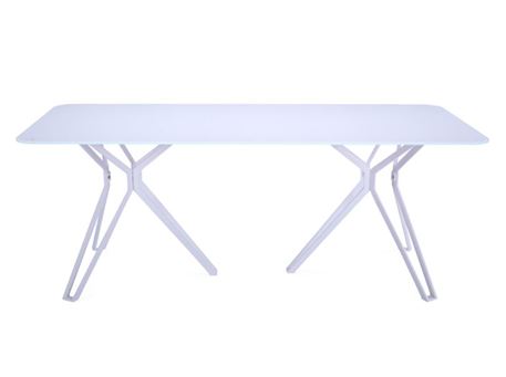 6105DT - White Metal Based Table With White Back-Painted Tempered Glass Top