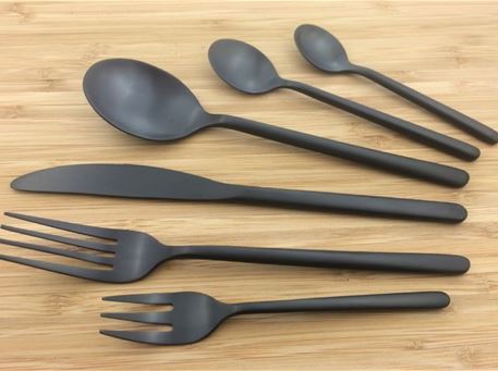VANDULE - Black Stainless Steel Cutlery Set of 36 Pieces