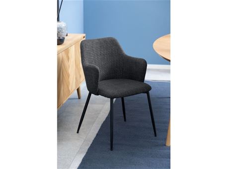 ILSA - Dark Grey Dining Chair With Armrest