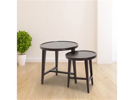 107AB - Black Oak 2 Nesting Side Tables 