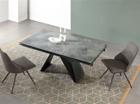 B2471 - Rectangular Grey Dining Table With Extension