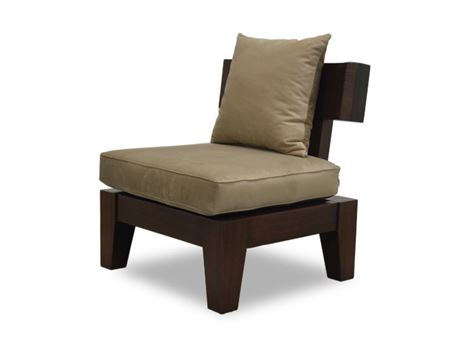 ALEA - Wooden Based Armchair With A Movable Seat & Back Cushion