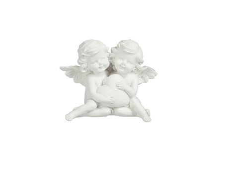 78644 - Angel Couple With Heart Poly White
