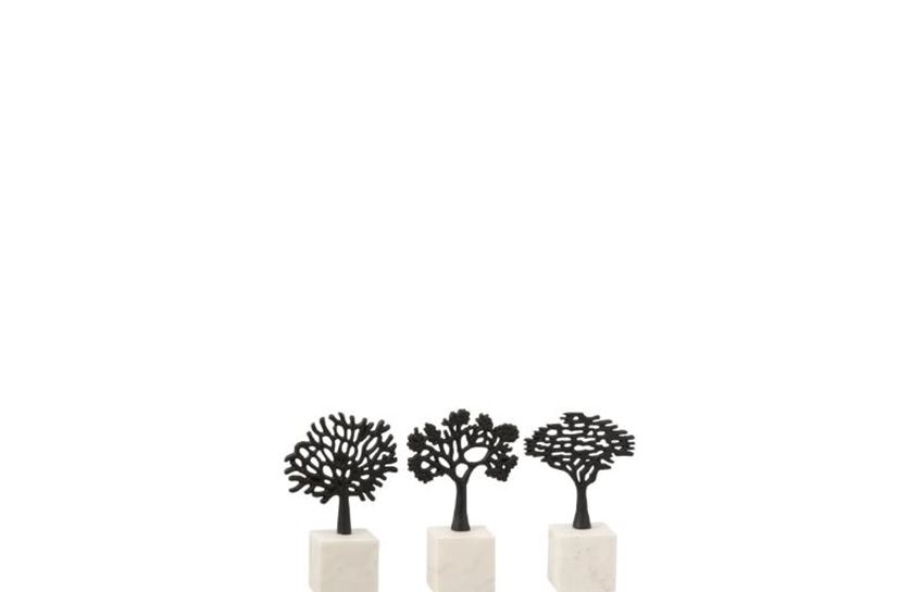 metal tree with marble base