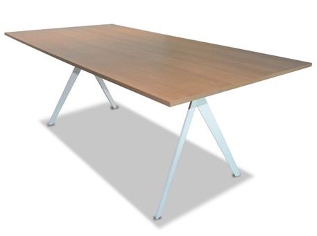 EAGLE - Walnut Meeting Table With White Metal Base