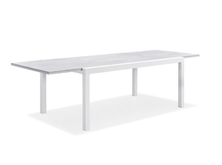 868CT3E - Extendable White Outdoor Dining Table