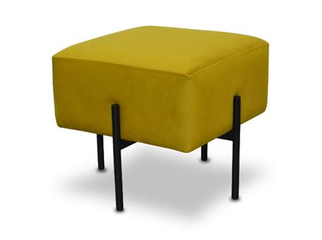 VAGUE - Square Modern Ottoman With Metal Legs