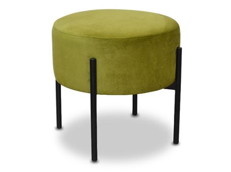 POINT - Round Shaped Ottoman With Metal Legs