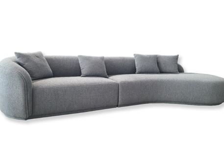 Flake - Grey Curved Modern Sofa 