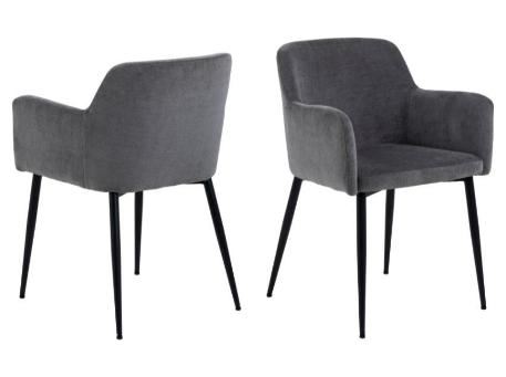 KAREN - Grey Velvet Dining Chair 