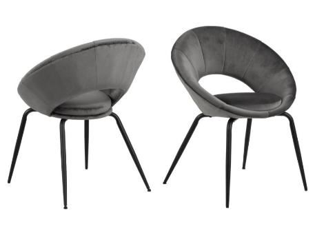 JULIA - Round-Shaped Dining Chair With Vertical Stitching Detail