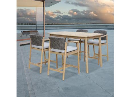 FREEPORT - Outdoor Bar Table With Matching Chairs Set 