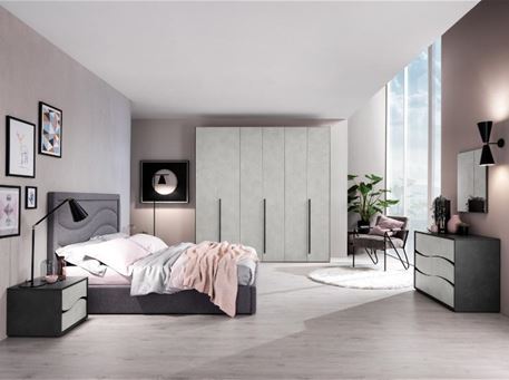 LIPARI - Queen Size Bedroom Set With a 6-Door Closet