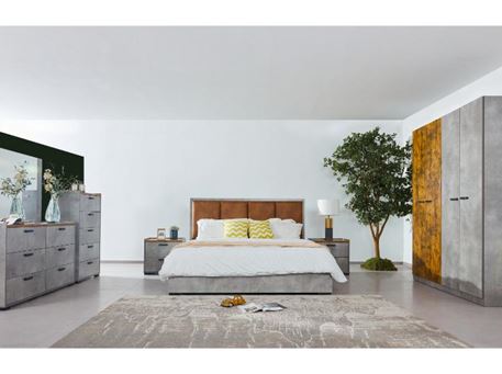 Floral -  Cement Colored Master Bedroom Set