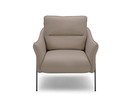 NASH - Grey Armchair With black Metal Base