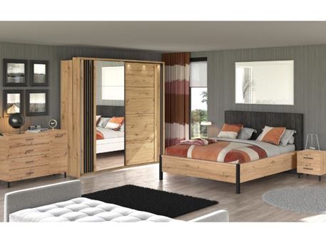 Edesa - Oak Colored Double Bedroom Set