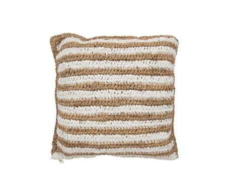 42419 - Striped cushion Mendong white 