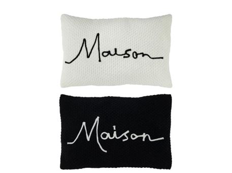 38824 - Cushion Maison available in black and white.(59x40x10cm)