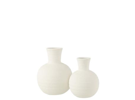 38747 -Clay balloon shaped vase white