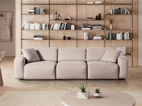 GOLD - Light brown colored modern sofa. 