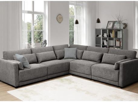 FREESTYLE - Grey colored modern corner sofa.