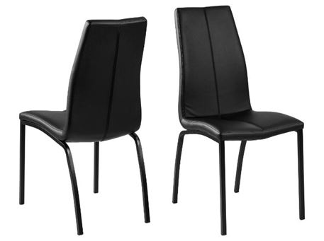 ASAMA - Black leather dining chair.