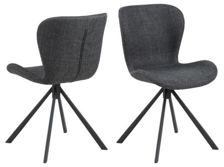 BATILDA - Dark grey fabric dining chair.