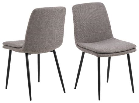 BECCA - Grey and brown fabric dining chair.