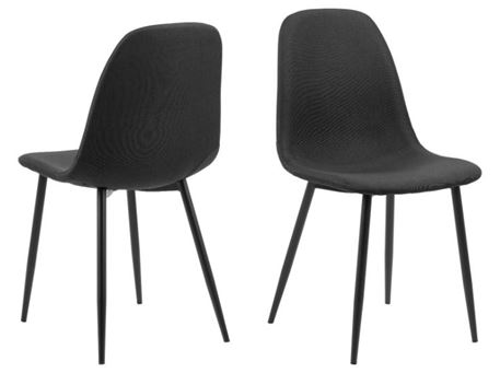 CELIA - Balck fabric dining chair.