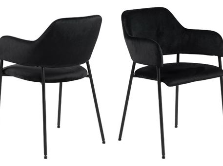 LIMA - Black fabric dining chair.