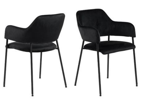 LIMA - Black fabric dining chair.