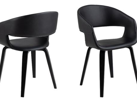 NOVA - Black leather dining chair.