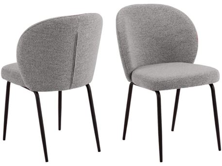 PATRICIA - Grey fabric dining chair.