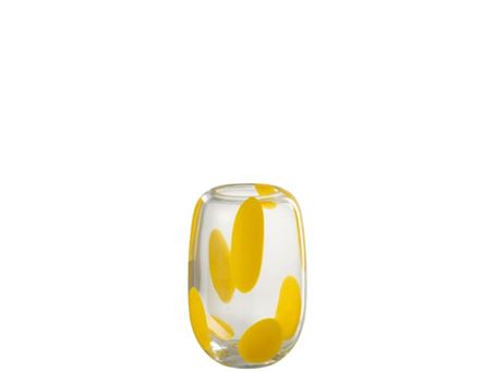 42492 - Yellow pop art glass vase.