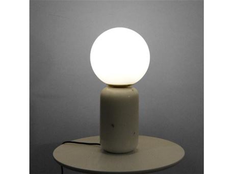 T057 - White marble table lamp.