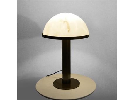 T072 -  Metal table lamp with marble top.