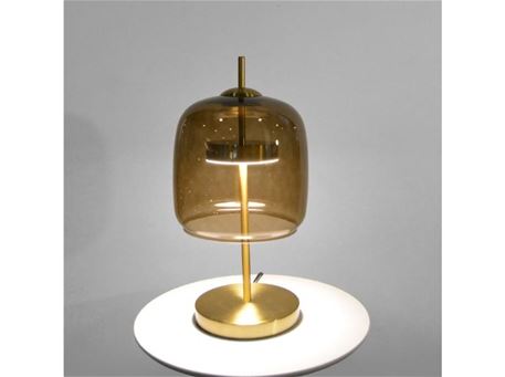 T078 -  Lavish table lamp with brown tinted glass.