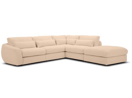 ROOT - Beige fabric sectional sofa.