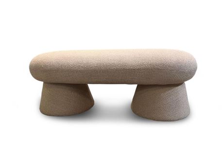 WOLF - Fabric bench with circular legs.