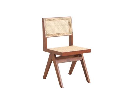 1793 - Brown and rattan dining chair 