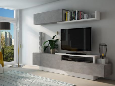 SOHO - Simple Modern Light Oak & White Tv Unit