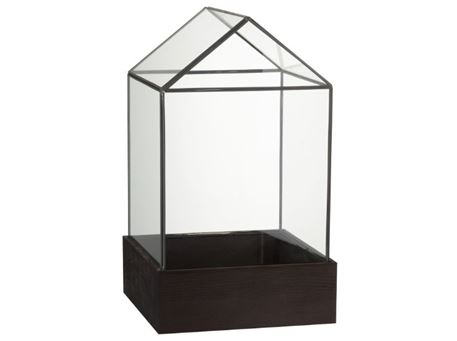 83746 - Glass Bell House With Wooden Base