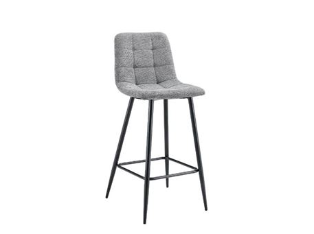 BC-11 - Fabric bar stool  with square stitching.