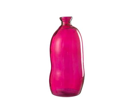 42254 - Glass bubble shaped vase fuschia  colored