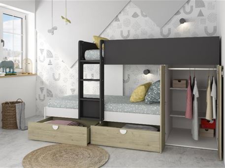 FLIP - modern bunkbed with storage and drawers. 