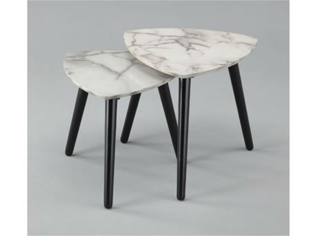 ALEMANNO - Set Of Two Nesting Tables With A Marble-Like Finish