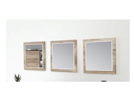 FENIKS - Square Mirror With An Oak Wood Frame