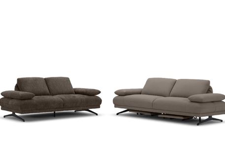 DOZE- Grey leather sofa set.