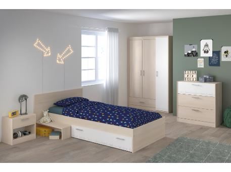 CHARLY - Light wood colored bedroom set.